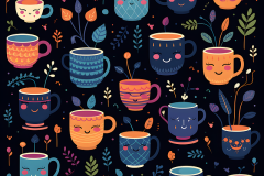 Illustraties kopjes koffie