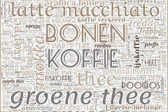 wordcloud over koffie