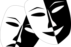 2 maskers: huilen en lachen